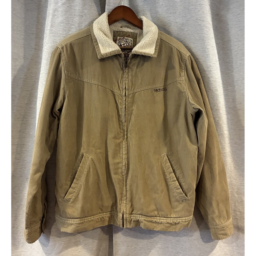Billabong Men’s Large Vintage Corduroy Sherpa Lined Full Zip Jacket Surf Y2K